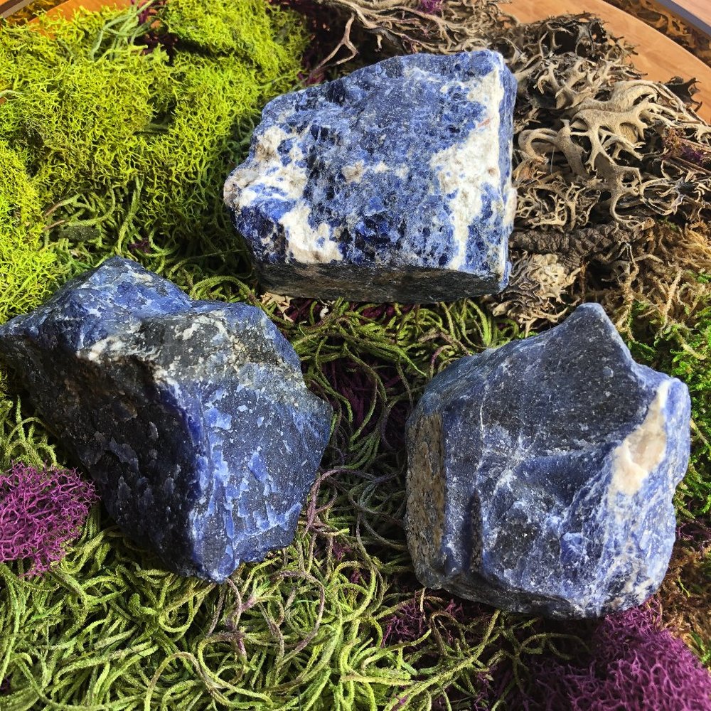 High Quality Sodalite Raw Specimen, large sodalite chunk, third eye chakra